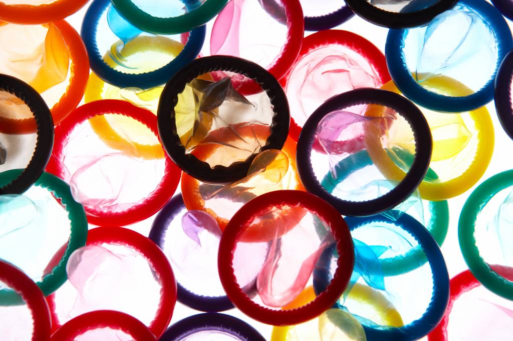 Colored condoms